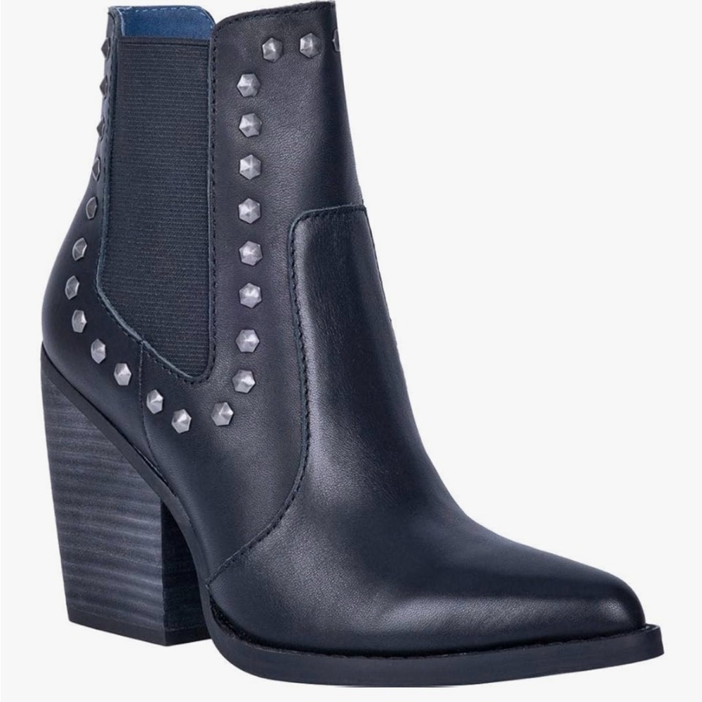 Dingo Black Ankle Boots with Studded Design